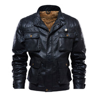 PU men's washed retro men's leather jacket