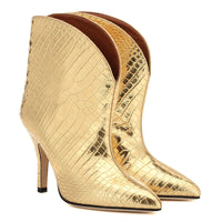 Women's Stiletto Heels With Stone-patterned Patent Leather Ankle Boots