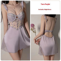 Women's Suspender Nightdress Home Wear Suit 4141