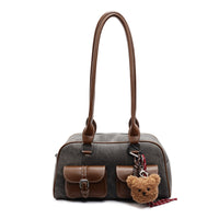 Retro Niche Color-block Commuter Handbag With A Chic Boston-style Underarm Design