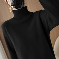 Women's Fashion High Collar Knitted Sweater