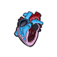 Creative Heart Organ Brooch Cartoon Golden M Badge