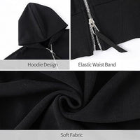 European And American Street Sports Hipster Fashion Casual Double Zip Patchwork Hoodie