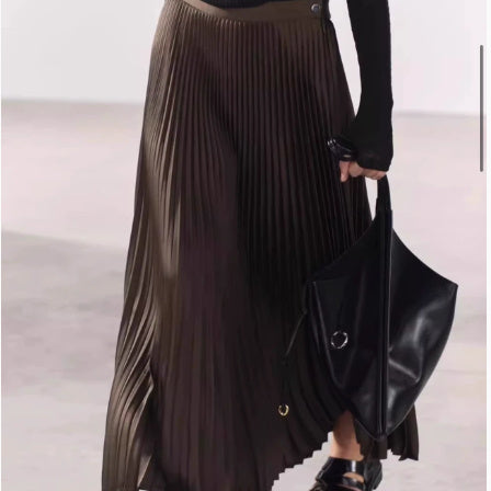 Spring And Summer Pleated Skirt Small Pleated Silk Satin Texture