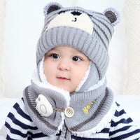 Cute Bear Ear Protection And Neck Wool Suit