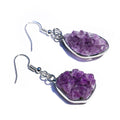 Womens Earrings With Natural Crystal And Agate Geode Pendants From Europe And The US