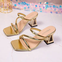 High Heels Sandals Are Trendy, Fashionable, Versatile, Thick Heels, Retro French Style, And Niche Women's Shoes