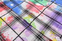 Tie Dye Short Sleeve Plaid Shirt Men