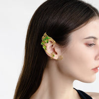 Original Retro Green Handmade Graceful Cross-border Non-piercing Ear Clip