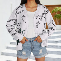 New Loose Cartoon Dinosaur Knit Sweater