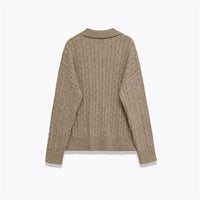 Women's V-neck Long Sleeve Knit Sweater