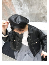 Avant-garde Sheepskin Elasticated Trendy Painter Hat