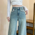 Women's Lace-trim Wide-leg Jeans
