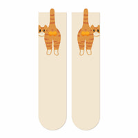 Cute Cat Socks With Balls Summer Breathable Soft Cotton Socks Funny Cotton Sock Middle Tube Girl Women Novelty Sport Socks