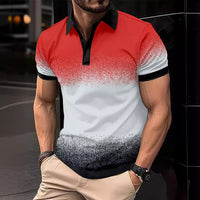 Men's Gradient Lapel Sports Polo Shirt Summer AliExpress