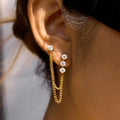 Stainless Steel White Zircon Tassel Earrings For Women
