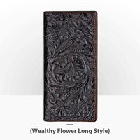 Personalized Retro Handmade Embossed Leather Wallet For Man