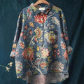 Women's Casual Loose Printed Round Neck Shirt