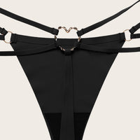 Peach Heart Buckle Cotton Stall T-back