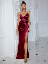 Women's Sexy Slit Slip Dress Party Gown
