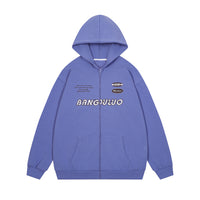 High Street American Letter Printed Hooded Jacket Men