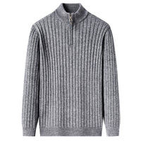 Men's Pullover Half Zipper Sweater Vertical Stripes
