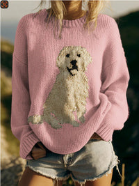 Casual Crew-neck Faux Sweater Loose-fit Knit Top