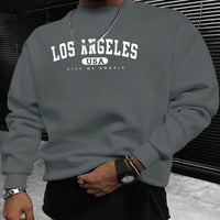 Men's Autumn Leisure Coat Cotton Terry Long-sleeved Sweater Street Solid Color Round Neck Sweater