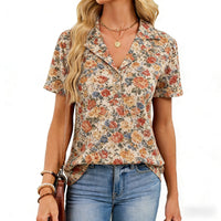 European And American Womens Summer Fashion Polka-Dot T-Shirt Printed Top