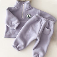 Two Piece Fleece Medium High Neck Trousers