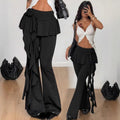 Black Casual Slimming Bootcut Pants