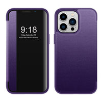 Plain Leather Business Flip Phone Case With Anti Drop Function