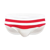 Men's Mixed Color Stripe Swim Briefs Rear Small Pocket Beach Swimming Simple Foreign Trade Triangle Bikini
