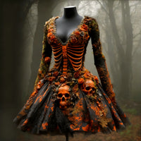 Women's Fashionable Versatile V-neck Long Sleeved Dress