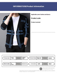 Men's Thin Plaid Knit Casual Cardigan