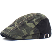 Men's Camouflage Washed Cotton Flat Brim Beret
