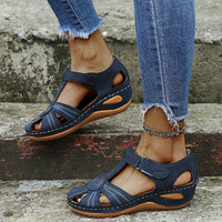 Cutout Round-Toe Velcro Womens New Style Beach Sandals