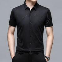 Summer New Men's Short-sleeved Shirt Seamless Business Shirt