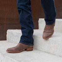 Side Zip Round Toe Men's Plus Size Motorcycle Boots