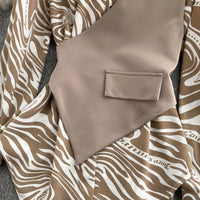 Long Sleeve Top Loose Striped Stitching Fake Shirt