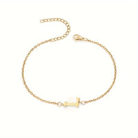 Minimalist Stainless Steel Bracelet With Real Gold Lettering Inside The Cuff
