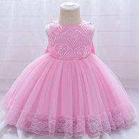 New European And American Girls Mesh Embroidery Dress