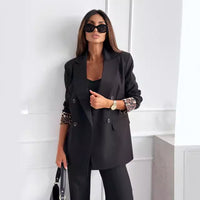 Long Sleeve Elegant Slim-fit Solid Color Small Suit Jacket