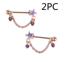 Metal color diamond breast nail