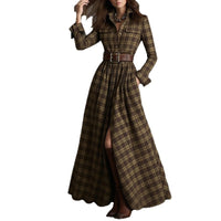 Elegant Commuter Printed Lapel Slim-Fit Dress