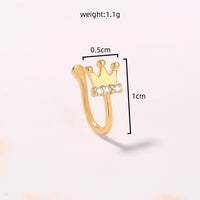 Amazon nose clip, gold micro-inlaid zircon crown nose ring, fashionable and fashionable non-perforated piercing nose studs