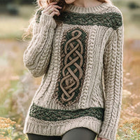 3D Digital-Print Crewneck Sweater Knitwear