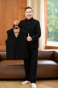 Winter Dads Cotton Padded Jacket And Pants Set