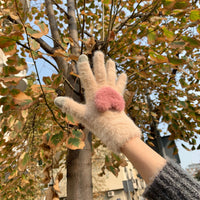 Winter Fingerless Knitted Gloves Touchscreen Warm Windproof