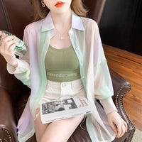 New Slim-fit Womens Sun-protective Chiffon Blouse Fashionable